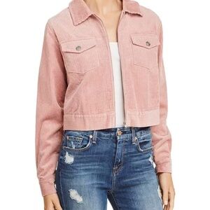 NWT Lost + Wander Pink/ Mauve Crop Corduroy Jacket